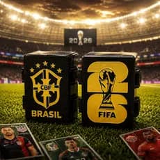 Caixa Porta Figurinhas Copa 2026 Personalizada com nome +200 Figurinhas Organizador Resistente