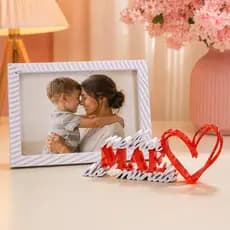 Quadro Decorativo 10x15 + Letreiro Dia das Mães | Presente para Mãe | Dia das Mães | Kit Presente