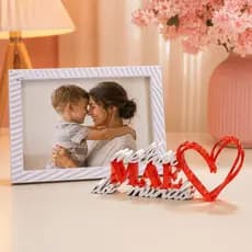 Dia das Mães | Letreiro + Quadro Decorativo 10x15 | Presente para Mãe | Dia das Mães | Kit Presente