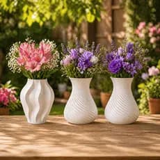 Kit 3 Vasos Decorativos 10cm | Vaso para Suculentas e Plantas | Decoração Sala Banheiro Casa Moderno