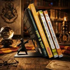 Suporte de Livros Harry Potter Decoração Geek Aparador Organizador de Estante Decorativo Leitores