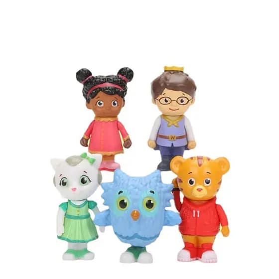 5 Pçs 6.5cm Dos Desenhos Animados Anime Bonito Daniel Tigre Bairro Menino Menina Leão Pássaro Figura Brinquedo Boneca Pr