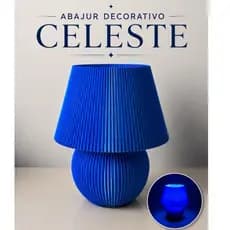 Abajur Decorativo Celeste Para Quarto Sala Cabeceira Mesa