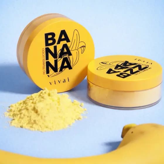 Pó Banana Translúcido Vivai 15g | Efeito Matte, Não Estoura no Flash, Selagem Perfeita