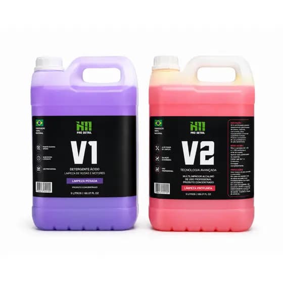 Kit Pro Detail V1 + V2 5 Litros | Limpeza Automotiva Profissional