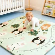 200x180cm Tapete Bebê Emborrachado Tatame Infantil Dupla Face Dobrável Antiderrapante