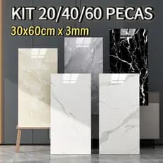 20/30/40/50/60pcs Adesivos de Parede 60x30 Revestimento em Mármore Placas Adesivas Banheiro Cozinha Lavabo