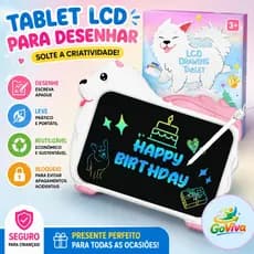 Tablet LCD Infantil para Desenhar Lousa Mágica Reutilizável Educativa