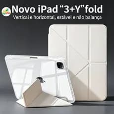 Capa para iPad Transparente Tri-Fold com Suporte Dobrável Anti-Impacto para iPad Air Pro 10 10.2 10.9/11