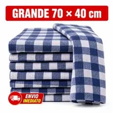 Kit Até 20 Panos de Chão Grande 70x40cm Xadrez 100% Algodão Saco Duplo Alta Absorção Atacado Limpeza