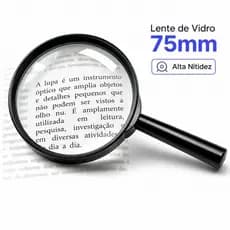 Lupa de Vidro 75mm Para Leitura Ampliação de Letras Pequenas Kit com 1, 2 ou 3 Unidades Portátil