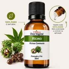 Óleo De Rícino Puro 100% Natural Prensado A Frio Crescimento Capilar Antiqueda Cabelo Barba 30ml