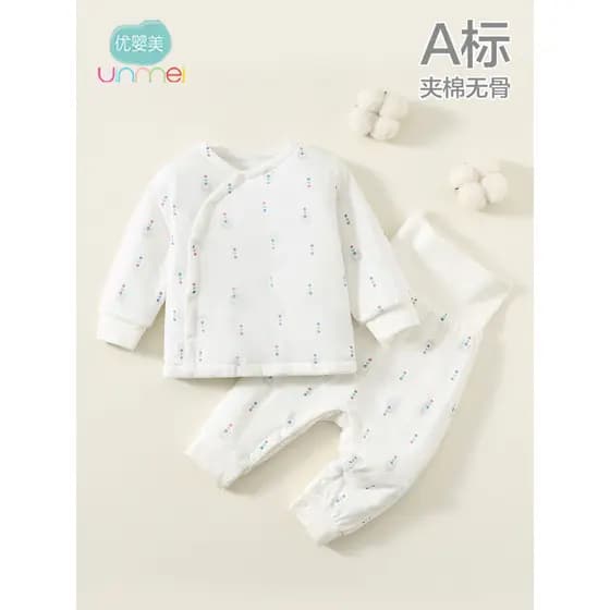 Bebê acolchoado engrossado roupas quentes primavera outono inverno estilo bebê Bottoming pijamas cintura alta proteção d