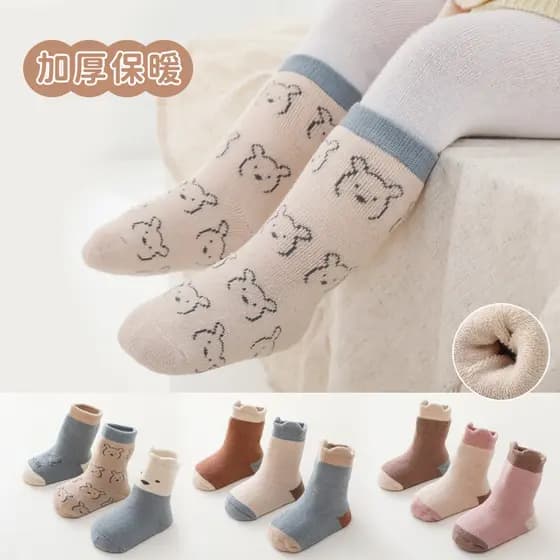 Infantil outono inverno estilo Terry engrossado meias do bebê recém-nascido meias meninos meninas meias de tubo médio ou
