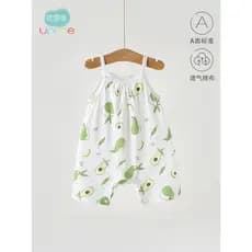 Verão estilo legal bebê verão estilo fino abacate impressão bebê menina estilingue macacão de algodão puro respirável ma