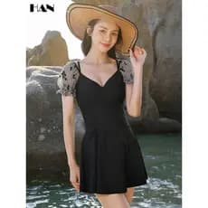Maiô feminino primavera quente maiô dedicado feminino High-End maiô adulto ligeiramente gordo cobrindo carne contras
