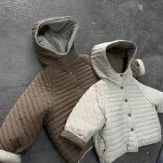 Roupas acolchoadas de algodão dupla face para crianças outono inverno roupas novo estilo masculino feminino bebê versão