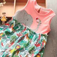 Novo produto meninas vestido bebê crianças vestido de verão novo estilo europeu americano crianças vestido dos desenhos