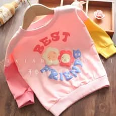Meninas moletom bebê outono novo estilo europeu americano médio pequeno crianças camisa de manga comprida moda em torno