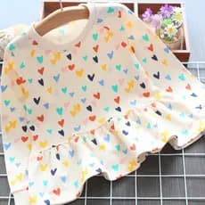 Bebê de manga comprida camiseta saia meninas moletom primavera outono em torno do pescoço europeu americano médio pequen
