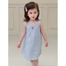 Vestido estilingue de linho francês bebê menina saia de verão classe A meninas estilo fino saia estilingue ins Alice