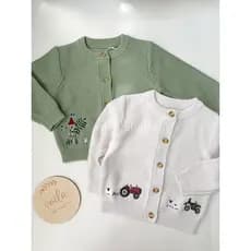 Bebê puro algodão malha jaqueta classe A camisola de manga comprida Cardigan outono inverno ins meninos meninas todo alg