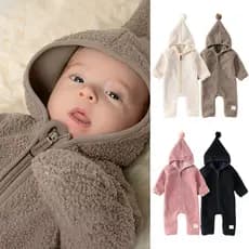 Macacão infantil roupas de lã outono inverno estilo masculino feminino bebê quente com capuz macacão exterior roupas cla