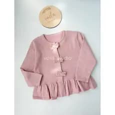 Bebê menina puro algodão malha pequeno Cardigan fino primavera outono jaqueta rosa nova saia chinesa de manga comprida s