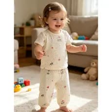 Crianças bambu algodão Homewear conjunto bebê respirável pijamas desossados calças de manga curta verão estilo fino Anti