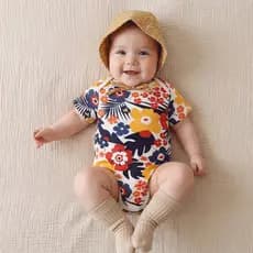 Roupas de bebê roupas de bebê verão de manga curta roupas de bebê impressão completa moda bebê triângulo macacão roupas