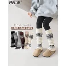 Meninas meninas meias primavera outono crianças versão coreana Phil ilha estilo empilhado bezerro meias outono inverno m
