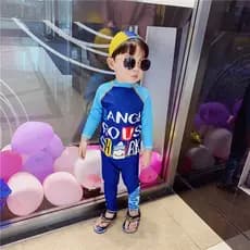 Coreano coreano crianças maiô meninos dividir protetor solar bebê calças de manga comprida crianças surf maiô terno de m