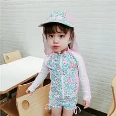 Coreano coreano crianças protetor solar Split maiô meninas bebê médio grande crianças praia surf terno maiô calças terno