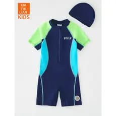 Moda coreana crianças maiô de uma peça menino esportes protetor solar de secagem rápida menino maiô bebê praia surf tern