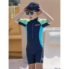 Crianças maiô de uma peça meninos ins meninos protetor solar maiô de secagem rápida moda coreana bebê praia surf terno