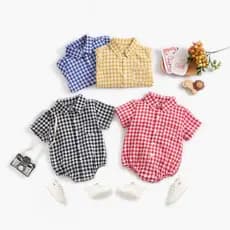 Macacão de bebê recém-nascido macacão verão bebê puro algodão camisa de manga curta macacão de bebê 0-3 anos de idade in
