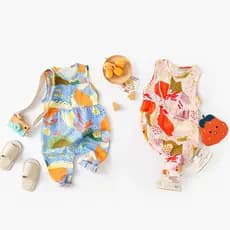 Macacão de bebê roupas de bebê Floral verão bebê menina macacão estilo coreano estilo ocidental colete macacão praia fér