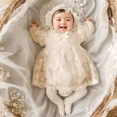 Bebê roupas de bebê macacão de manga comprida bebê menina com bandana primavera outono bebê recém-nascido macacão renda