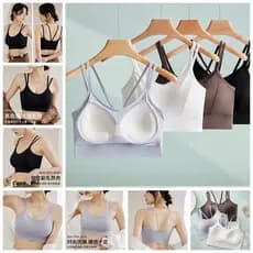 Pequeno peito Push-Up maiô superior de peça única feminino conservador divisão grossa almofada no peito preto separado b