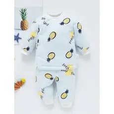 Roupas de passeio com jaqueta acolchoada para bebê