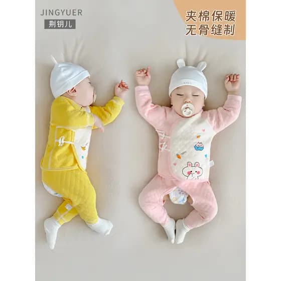 Bebê conjunto de roupa interior do bebê outono inverno estilo acolchoado quente recém-nascido outono roupas calças compr