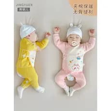Bebê conjunto de roupa interior do bebê outono inverno estilo acolchoado quente recém-nascido outono roupas calças compr