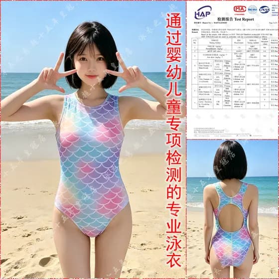 Maiô triangular de uma peça para meninas, médio-grande, alta elasticidade, costas nuas, conservador, treinamento escolar