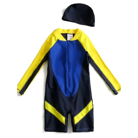 Crianças roupa de banho de manga comprida protetor solar meninos estudantes crianças bebê treinamento profissional espor