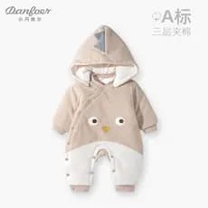 Little Denver bebê inverno roupas de uma peça acolchoado engrossado bebê quente macacão passeio abraço roupas de inverno