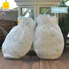 Luvas de bebê patinho amarelo 0-6 meses bebê Anti-risco luvas de proteção facial recém-nascido algodão puro classe a mac