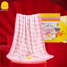 Cobertor amarelo para bebê, caixa de presente, cobertor macio de lã Coral, presente para bebê recém-nascido, primavera,