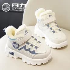 Puxar para trás sapatos infantis meninos grandes sapatos de algodão crianças forro de lã quente tênis de corrida 2025 in