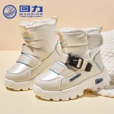 Puxar para trás sapatos infantis meninas quentes dois sapatos de algodão botas de neve de lã infantil 2025 inverno novo