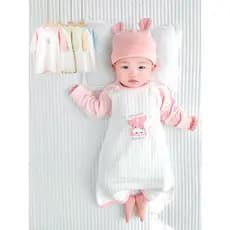 Camisola do bebê primavera outono estilo bebê puro algodão pijamas de uma peça camisola recém-nascido saco de dormir cas